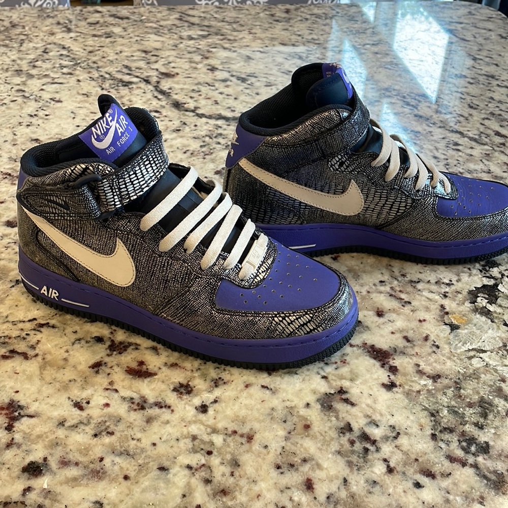 Womens Nike Air Force 1 purple and gray size 8